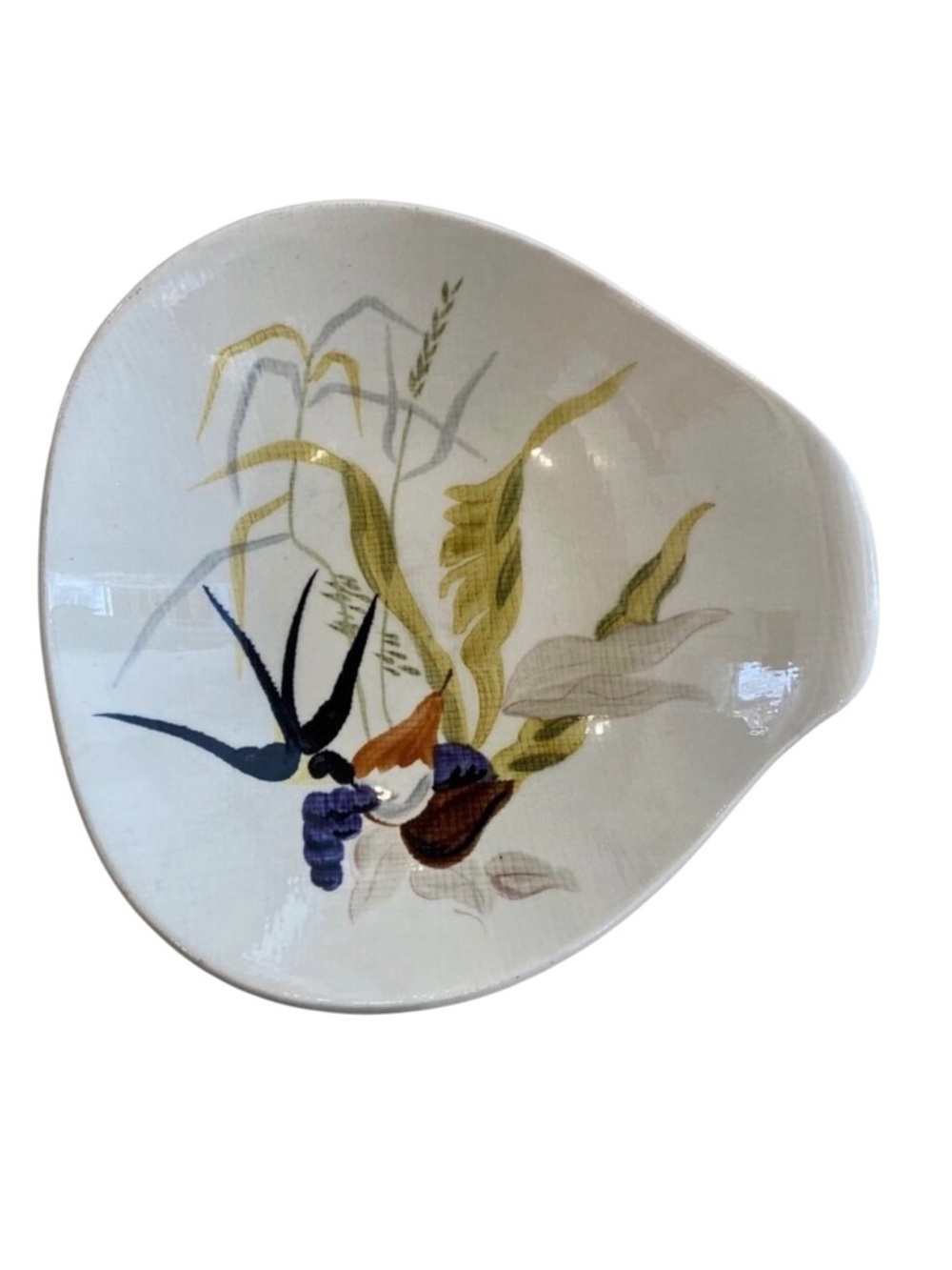 Vintage Redwing Pottery Handpainted Leaf & Berry Dish - Vintage Ceramic Decor -